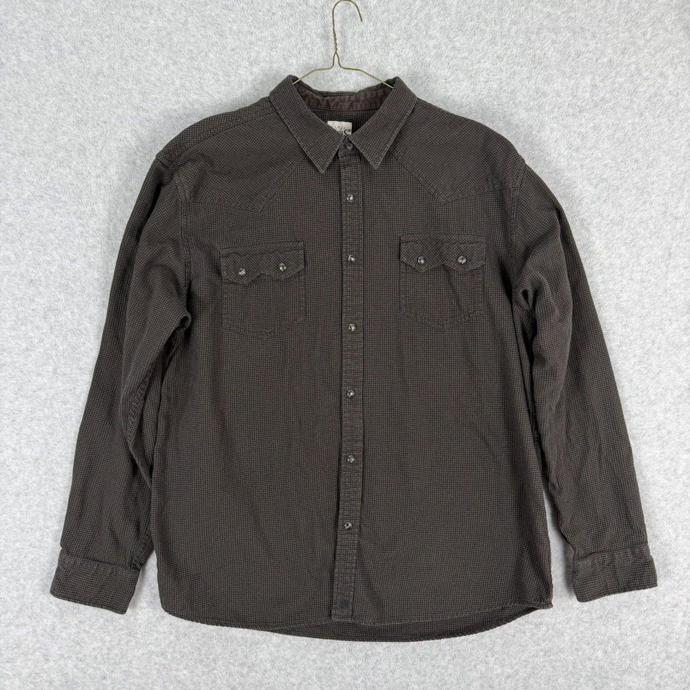 Moonshine Spirit Brad Paisley Mens XXL Western Snap Shirt Houndstooth Brown
